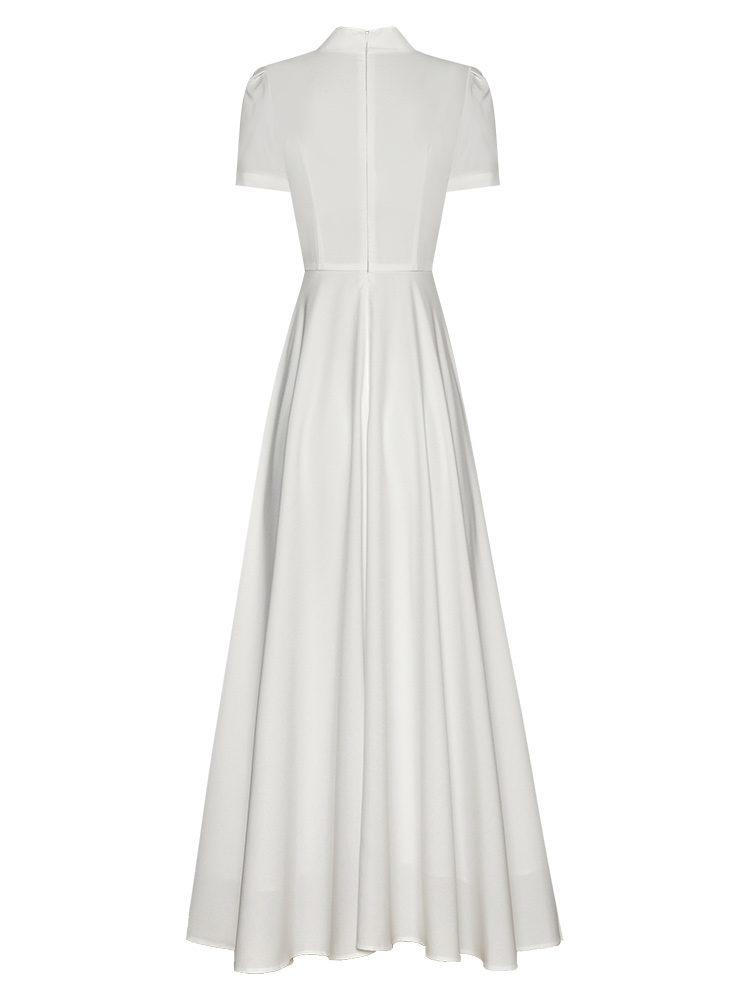 White Chinese-style flare dress