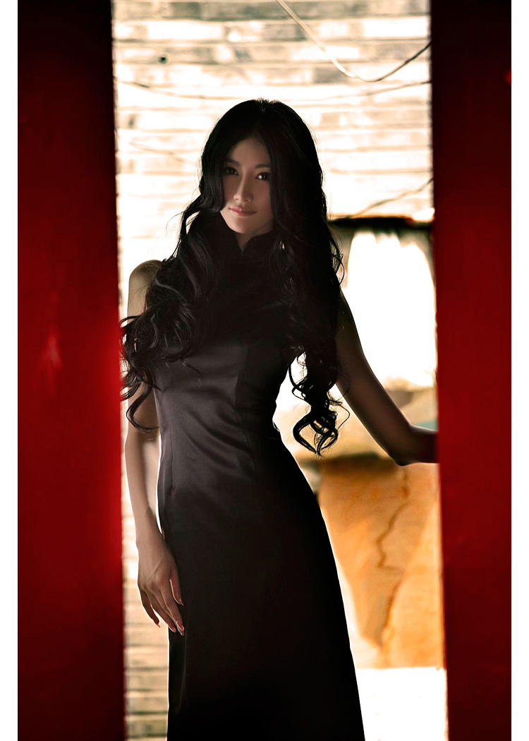 Purs silk saitn long cheongsam Purs silk saitn long cheongsam