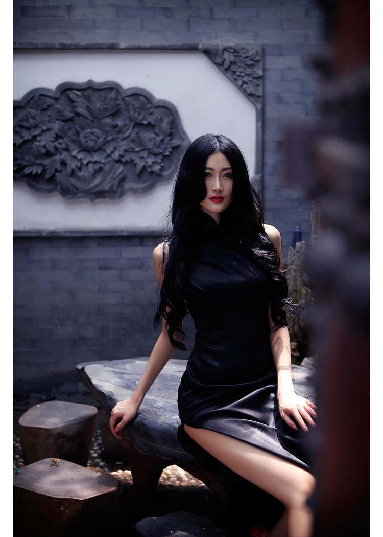 Purs silk saitn long cheongsam Purs silk saitn long cheongsam