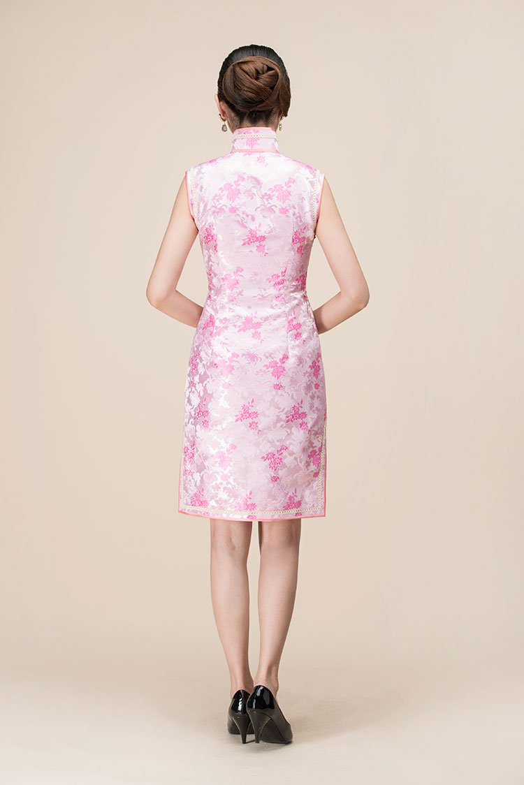 pink short qipao dress
