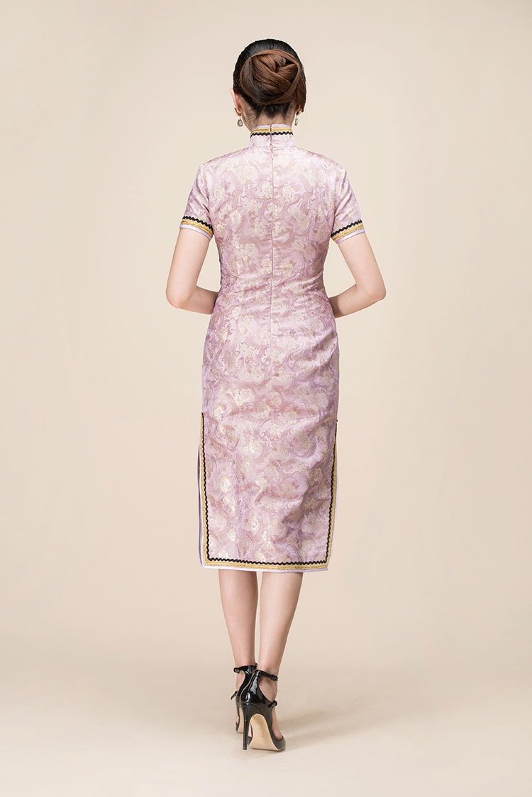 Colocasia color qipao dress