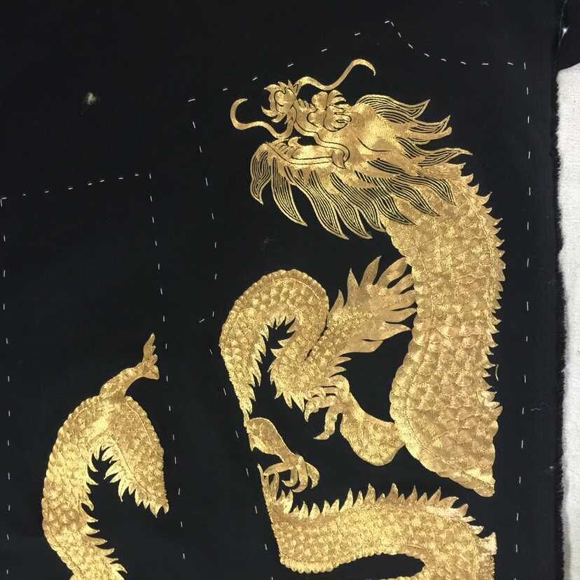 Black mens suit with dragon embroidery