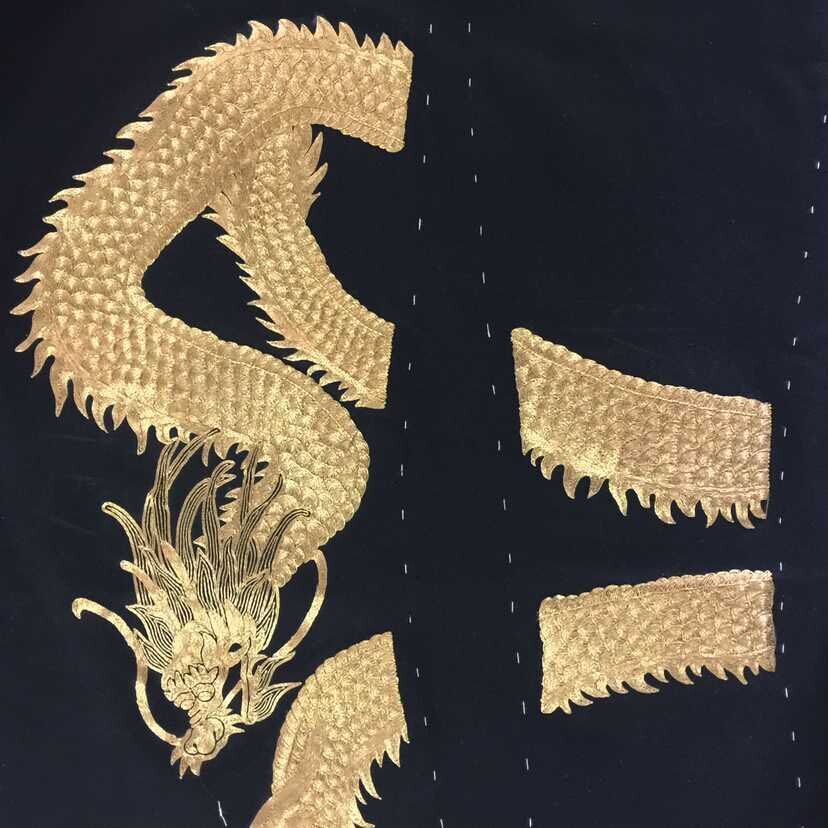 Black mens suit with dragon embroidery Black mens suit with dragon embroidery