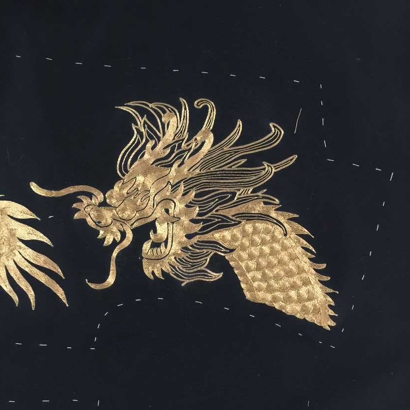 Black mens suit with dragon embroidery Black mens suit with dragon embroidery