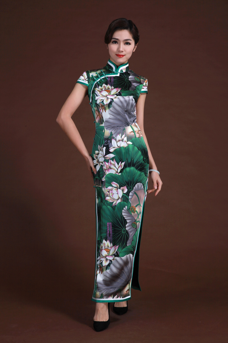 chinese cheongsam with lotus