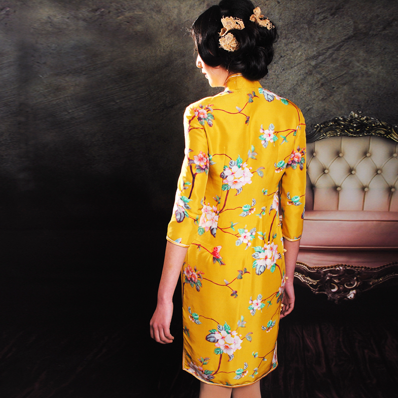 yellow Spring qipao yellow Spring qipao