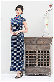 Blue long qipao for mom