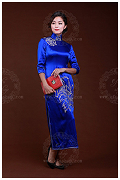 Blue long qipao for mom