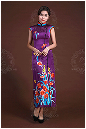 purple qipao/cheongsam