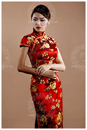 Red wedding qipao for lady