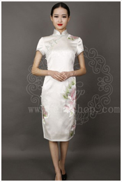 White high collar mongolia dress