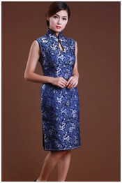 Blue long qipao for mom