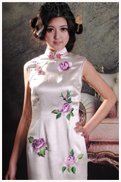 white short qipao