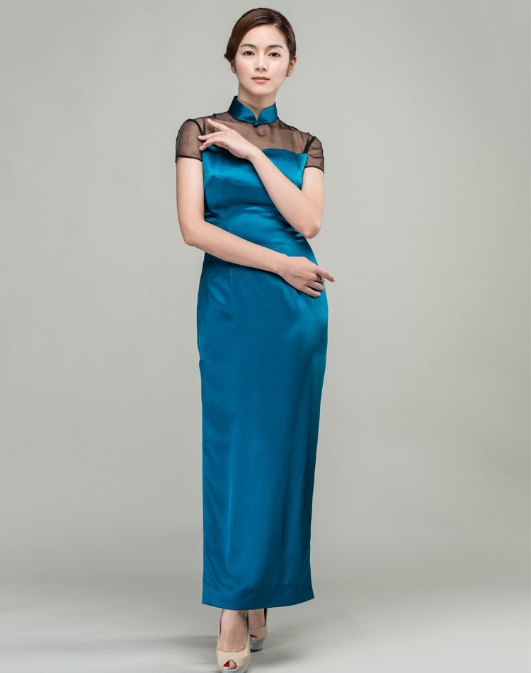 peacock green long qipao dress peacock green long qipao dress