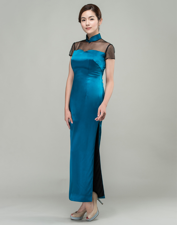 peacock green long qipao dress peacock green long qipao dress