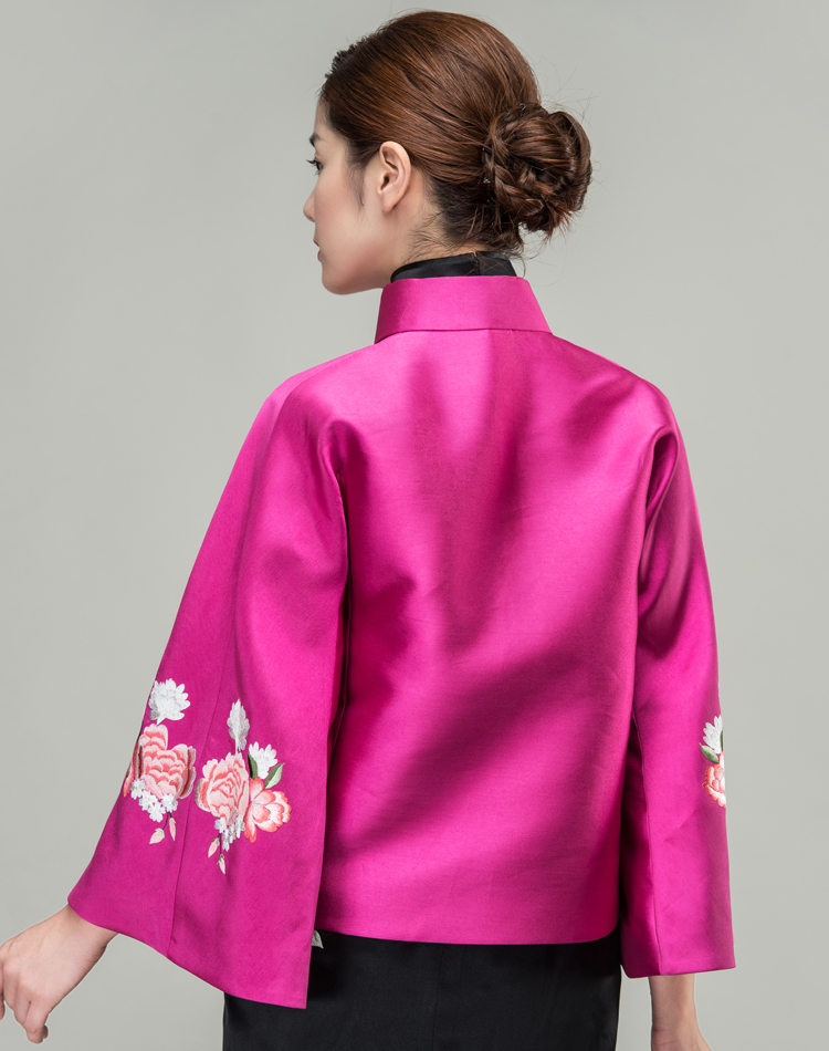 Watermelon Red silk Chinese jacket