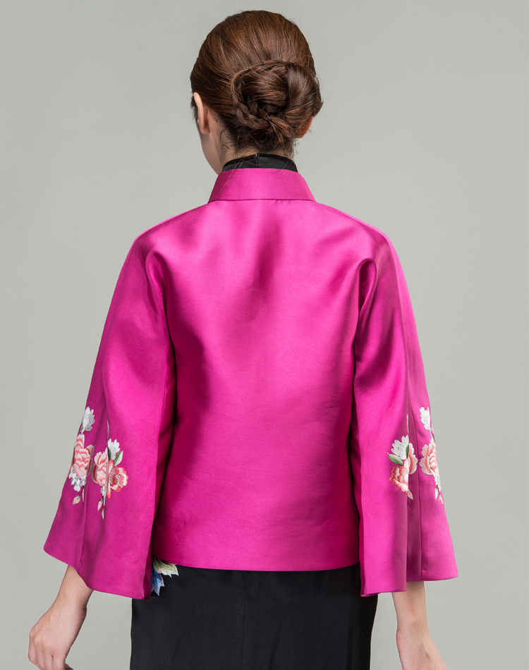 Watermelon Red silk Chinese jacket