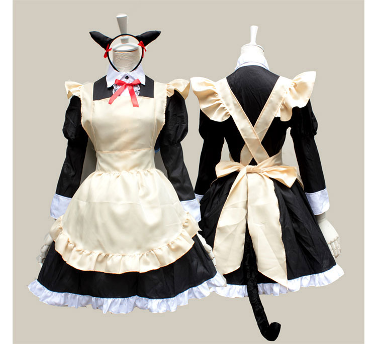 Black cat maid costume