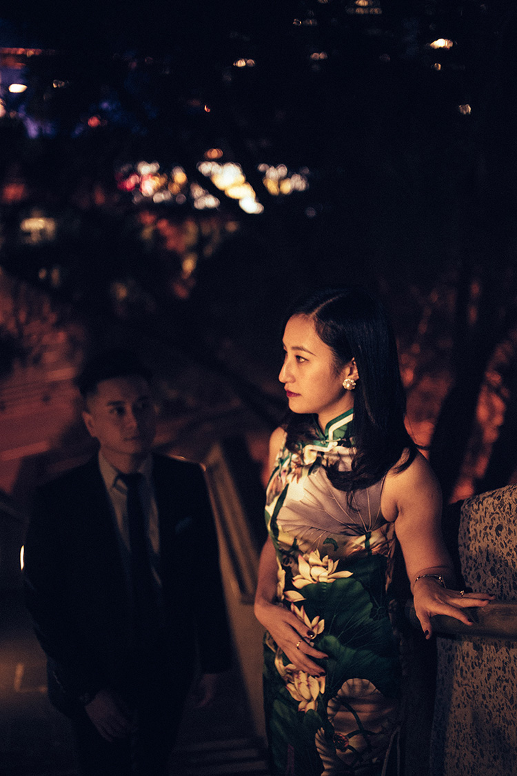 Green silk cheongsam dress Green silk cheongsam dress