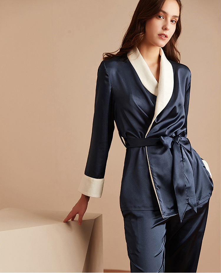 dark blue women's sleepwear top with pants dark blue women's sleepwear top with pants
