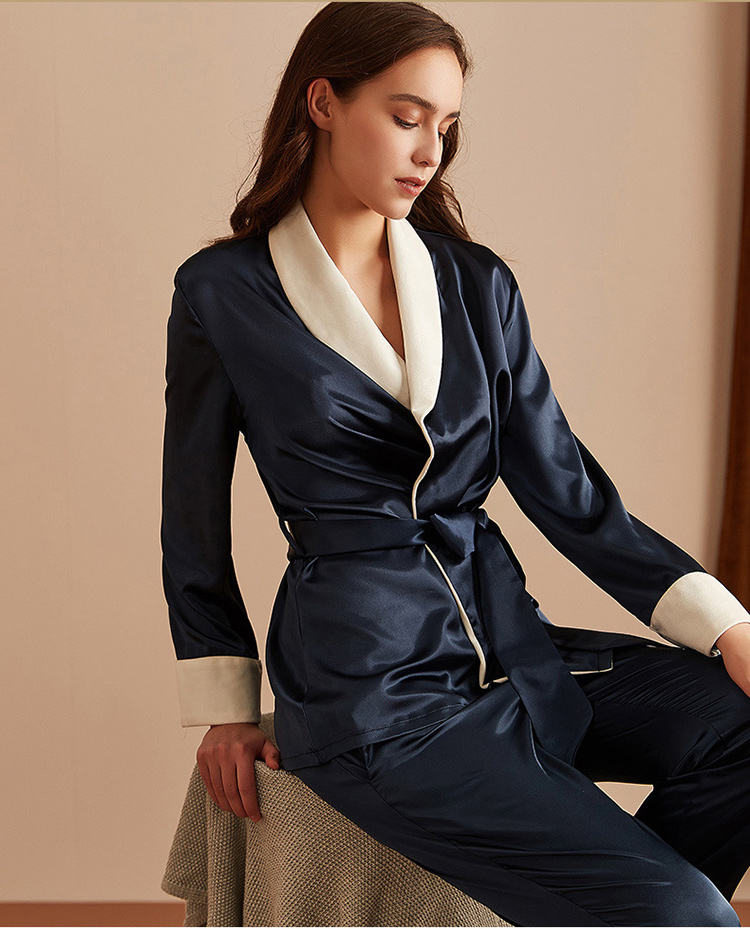 dark blue women's sleepwear top with pants dark blue women's sleepwear top with pants