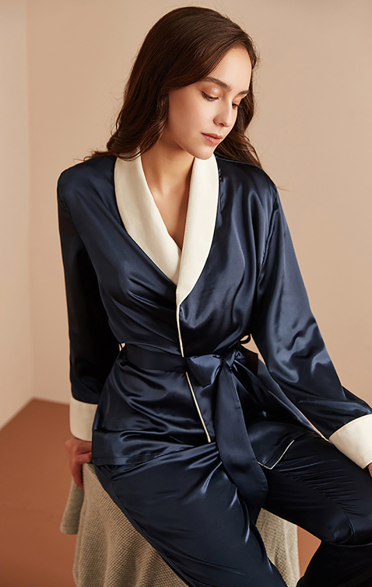 dark blue women's sleepwear top with pants dark blue women's sleepwear top with pants
