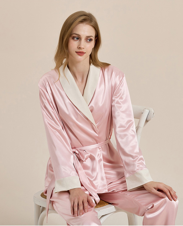 light pink women's sleepwear top with pants