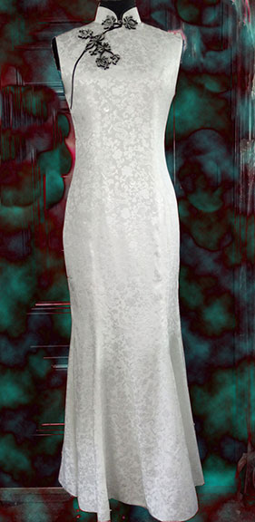 A-line V-neck Asymmetrical Tea-length Chiffon Wedding Dress 