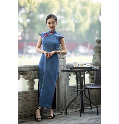 cotton qipao dress Pink Cotton Qipao Dress Modern Chinese Cheongsam