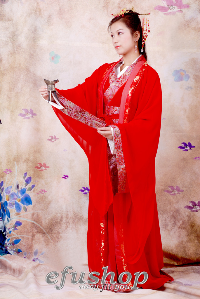 chinese red hanfu