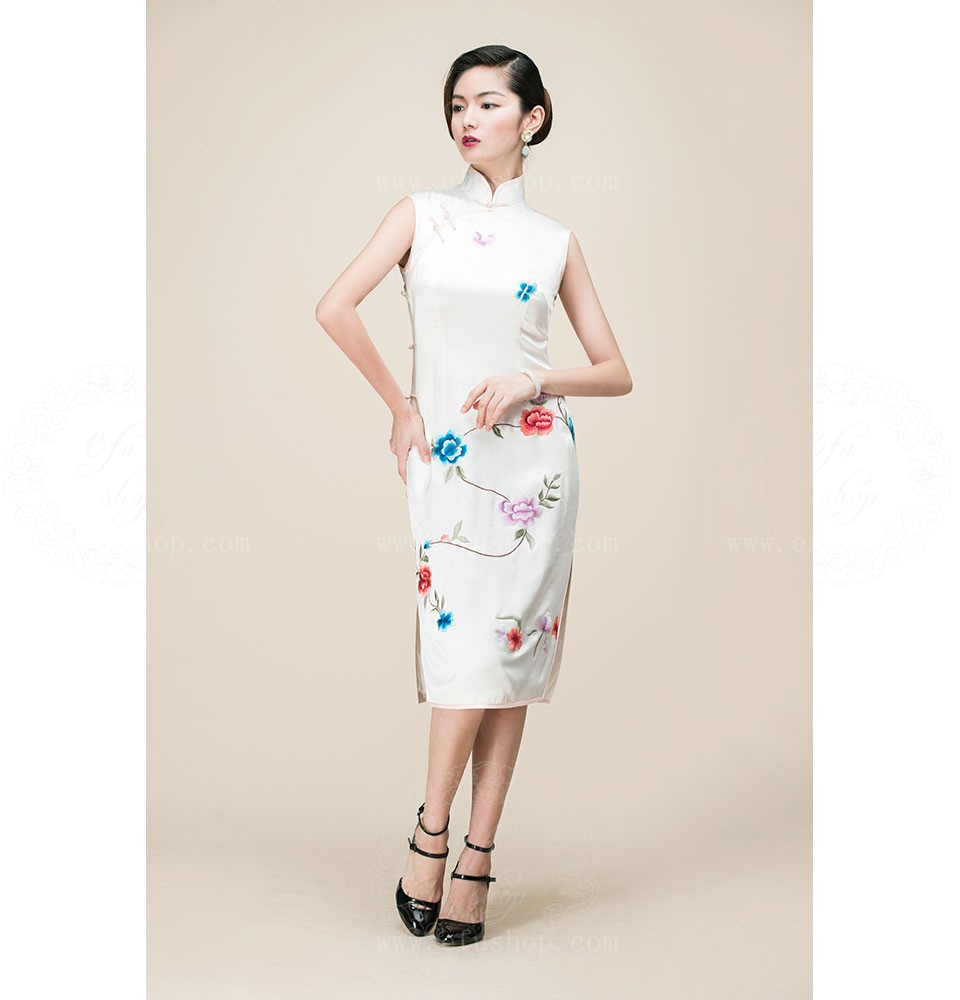 white cheongsam