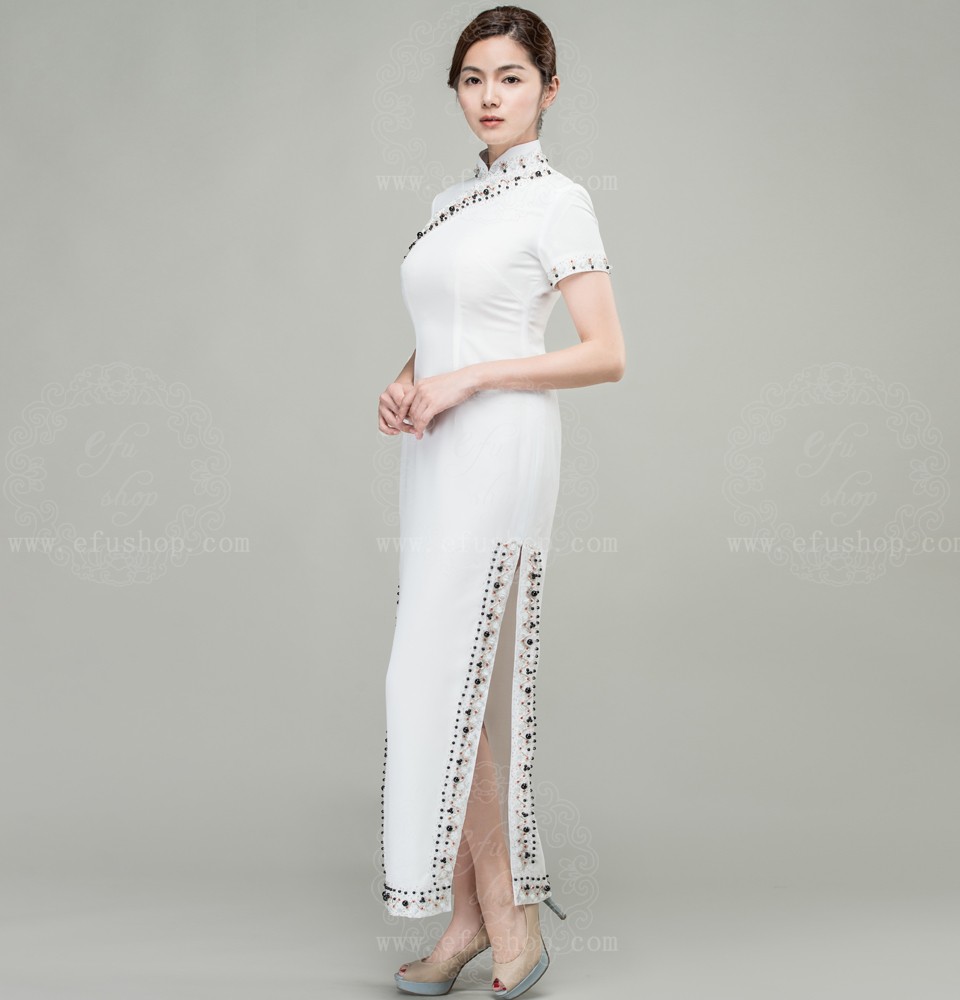 white cheongsam