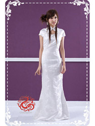 White plum mermaid qipao dress SMS46