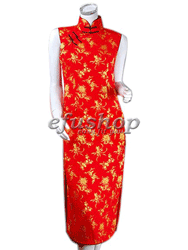 red mum and orchid silk dress SCM08