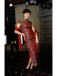 Red brocade qipao dress SCT118