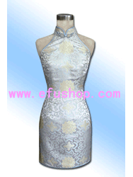 Rich flower brocade halter cheongsam SCT124