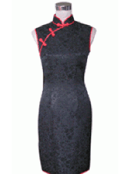 Black dragon liuxiang jacquard qipao scm17