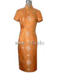 Orange rich flower cheongsam dress SCT171