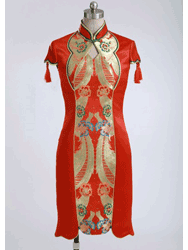 Red Brocade Chinese wedding dress WDH40