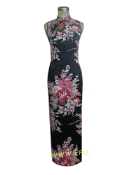 Black silk Qipao SCS34