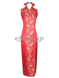 Red with golden dragon silk brocade  dress SCT61