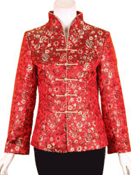 Red brocade Chinese Clothes CCJ131