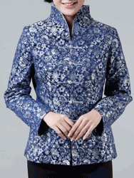 Dark blue brocade Chinese Clothes CCJ04