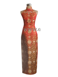 Red rich flower halter cheongsam dress SCT167