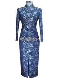 Navy blue with silver dragon dress SCT65