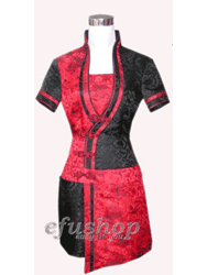 Red/black cheongsam dress SCT179