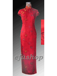 Red capped cheongsam dress SCT173