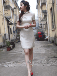 Ivory silk dress SCS103