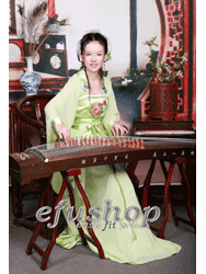 Light green chiffon with embroidery Chinese wedding hanfu dress for women OHF15