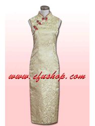 Golden dragon silk brocade sleeveless cheongsam dress SCT73